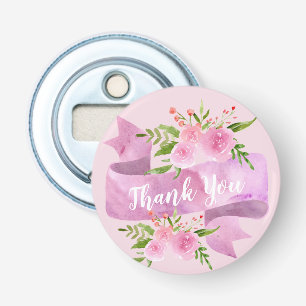 Décapsuleur Féminin Chic Fleur Rose Pâle Merci