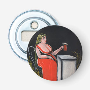 Décapsuleur Femme courbée avec une tasse de bière