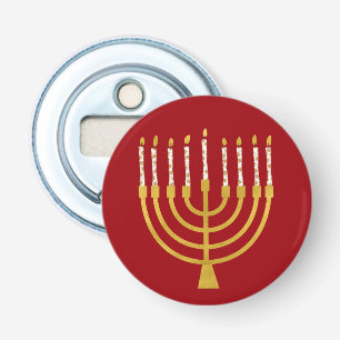 Décapsuleur Festif Menorah Hanoukka bougies élégant rouge