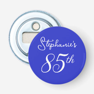 Décapsuleur Fête d'anniversaire élégante Royal Blue avec monog