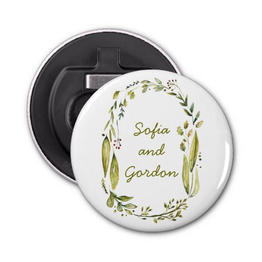 Décapsuleur feuille et branches de région boisée d'aquarelle (Devant)