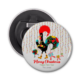 Décapsuleur Feux de Noël, baubles, cadeaux et coq