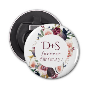 Décapsuleur Figues florissantes   Moody Rustic Monogram Wreath