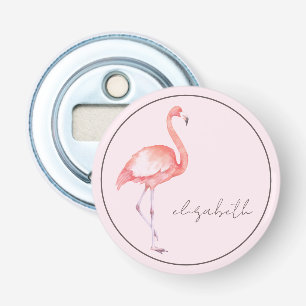 Décapsuleur Flamant Rose Aquarelle Personnalisé