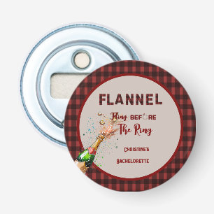 Décapsuleur Flannel Fling avant le mariage carreaux rouges e