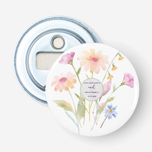 Décapsuleur fleur aquarelle modifiable (Devant)