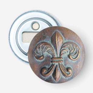 Décapsuleur Fleur De Lis, Revêtement De Cuivre Âgé Imprimé