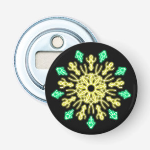 Décapsuleur Fleur de néon jaune et vert