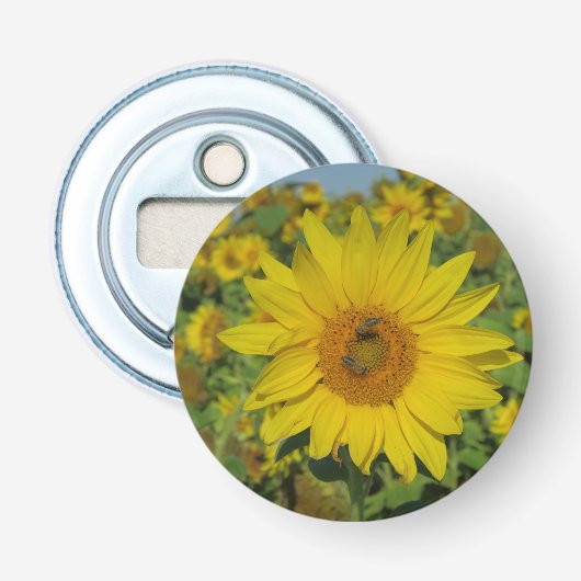Décapsuleur fleur de soleil jaune fleur d'été (Devant)