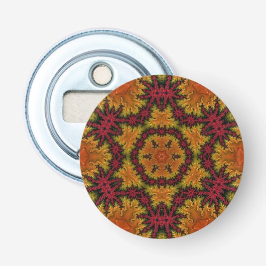 Décapsuleur Fleur fractale dans les teintes d'automne Ouvertur (Devant)