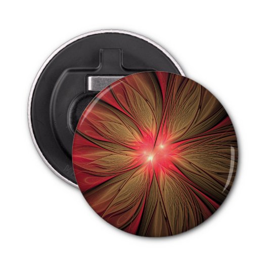 Décapsuleur Fleur fractale de fansy rouge (Devant)