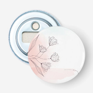 Décapsuleur Fleurs Aquarelle Rose Romantique
