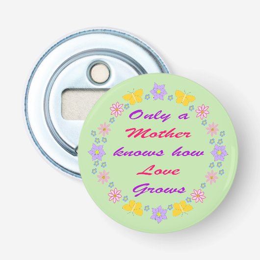 Décapsuleur Fleurs et papillons de la Fête des mères (Devant)