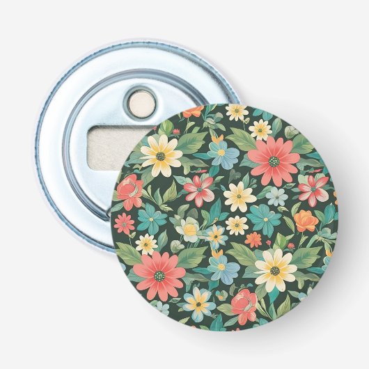 Décapsuleur Fleurs printanières colorées (Devant)