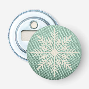 Décapsuleur Flocon de neige aspect broderie rustique hivernal