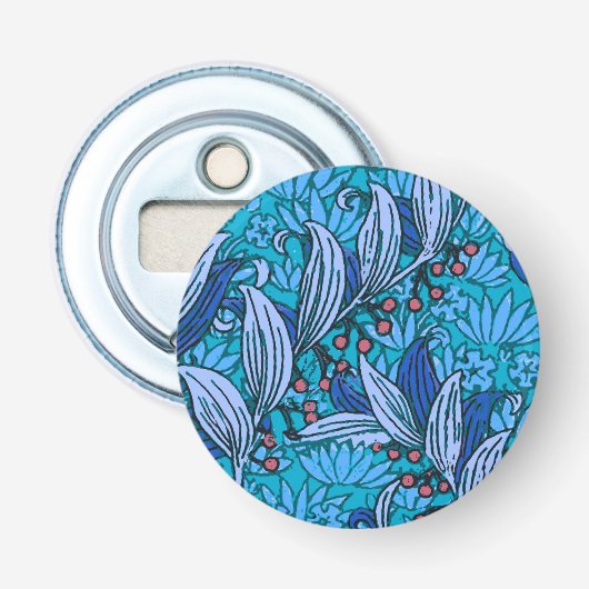 Décapsuleur Floral bleu ancien Boho moderne (Devant)