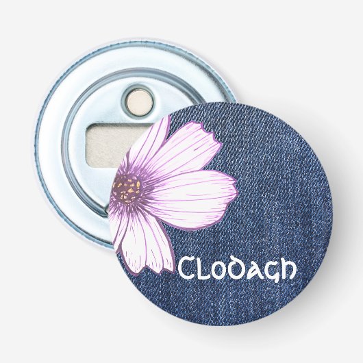 Décapsuleur Floral Custom Name blue jeans texture (Devant)