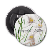 Décapsuleur Floral Elegant Chic Cute Calligraphie Ajouter Nom (Devant)