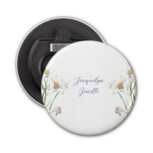 Décapsuleur Floral Elegant Chic Cute Calligraphie Ajouter Nom