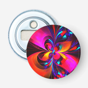 Décapsuleur Floral moderne Art Abstrait Rouge Bleu Motif #07