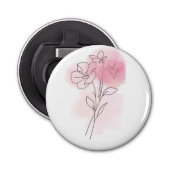 Décapsuleur Floral Whisper – Minimalist Line Art Button (Devant)