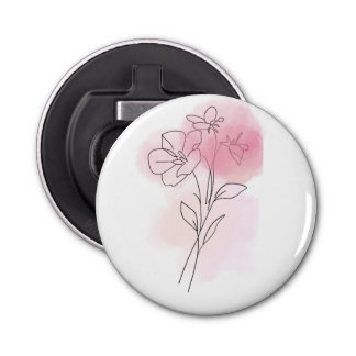 Décapsuleur Floral Whisper – Minimalist Line Art Button