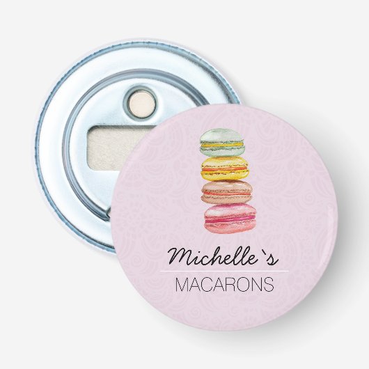 Décapsuleur Français Macarons aquarelle peinte à la main (Devant)