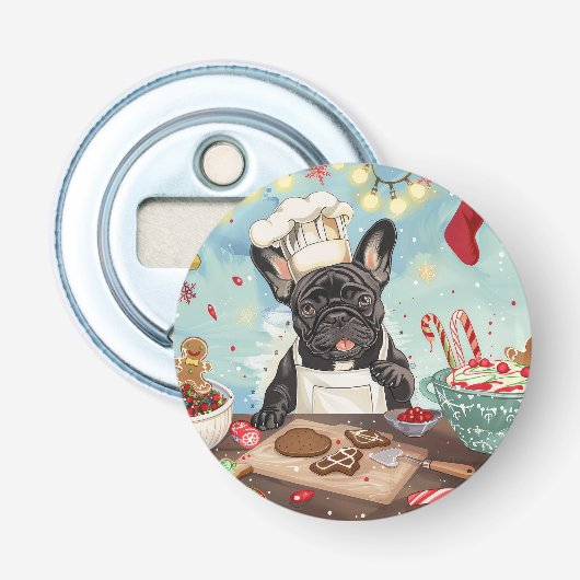 Décapsuleur French Bulldog Holiday Baking : Noël festif (Devant)