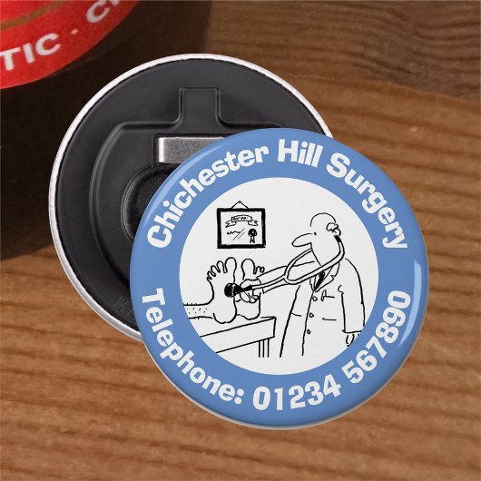 Décapsuleur Funny Doctor with Stéthoscope Checking Feet.