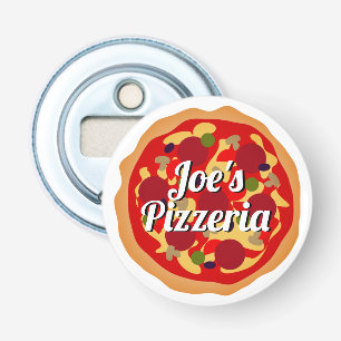 Décapsuleur Funny pepperoni pizza personnalisée ronde magnétiq