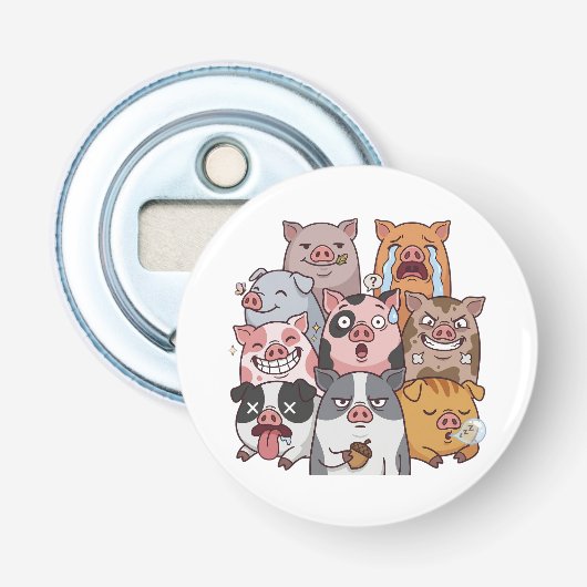 Décapsuleur Funny Pig Mood Squad Cartoon (Devant)