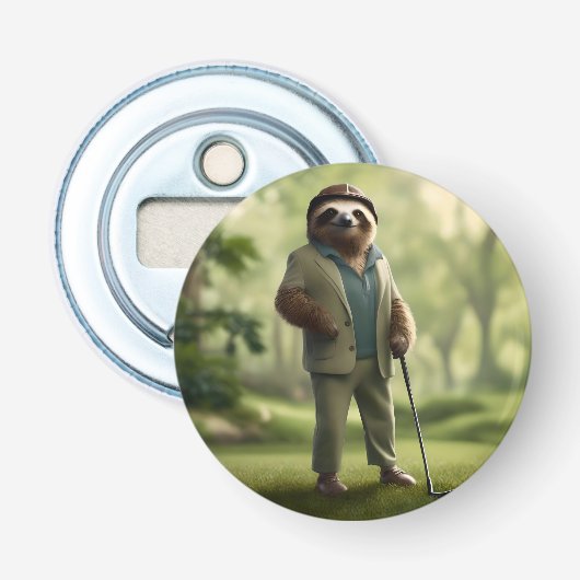 Décapsuleur Funny Sloth Golf Player, (Devant)