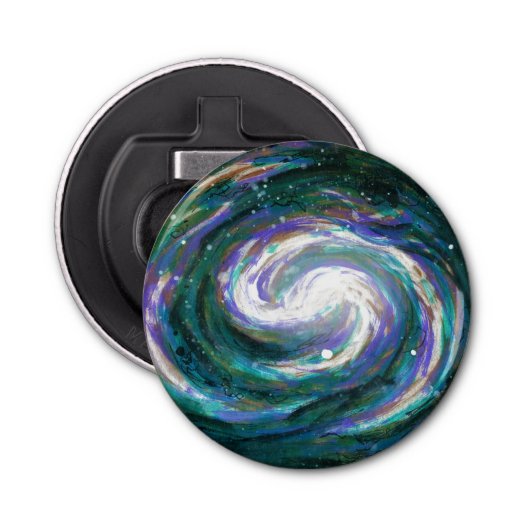 Décapsuleur Galaxie d'émeraude et de violet (Devant)