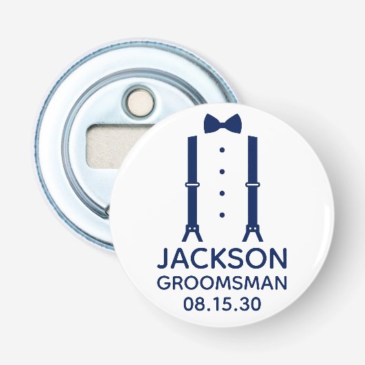 Décapsuleur Garant de mariage nœud papillon bleu (Devant)