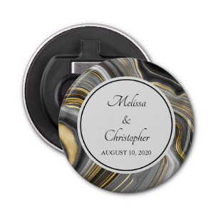 Décapsuleur Géode moderne Gold & Grey Agate