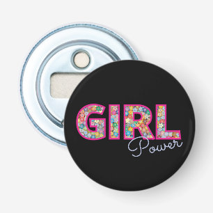 Décapsuleur Girl Power   Fille rose belles femmes Fleurs sauva