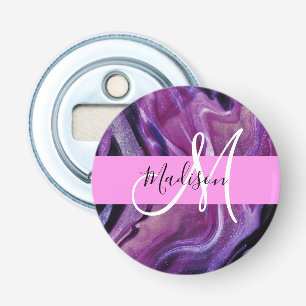 Décapsuleur Glam Abstrait Purple Shimmer Texture rose Monogram