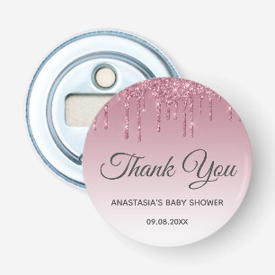 Décapsuleur Glamour Rose Gold Rose Pâle Merci Baby Shower