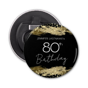 Décapsuleur Gold 80th Birthday Party Bottle Opener