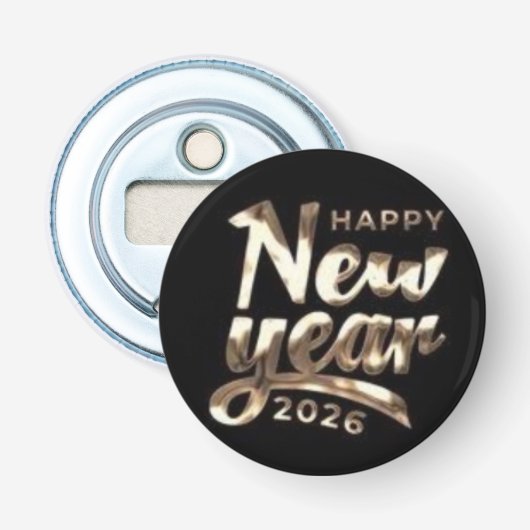Décapsuleur Gold New Year 2026 Badge (Devant)