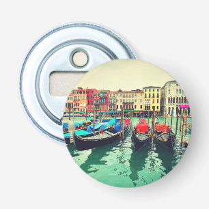 Décapsuleur Gondolas Sur Grand Canal, Venise, Italie. Retro