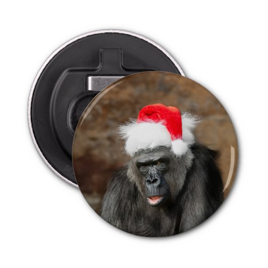 Décapsuleur Gorilla Biddy dans un Casquette de Noël festif (Devant)