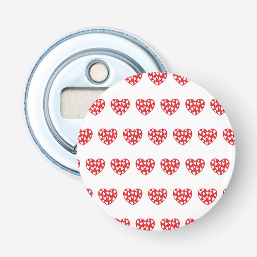 Décapsuleur Grand Coeur Rouge Avec Petits Coeurs (Devant)
