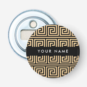 Décapsuleur Grec Meander Key Brown, Votre Nom, Personnaliser