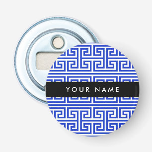 Décapsuleur Grec Meander Key H Blue, Votre Nom, Personnaliser