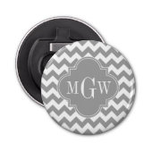 Décapsuleur Grey What Chevron Dk Gris Quatrefoil 3 Monogramme (Devant)