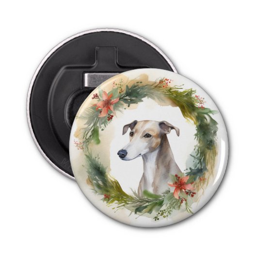 Décapsuleur Greyhound Christmas Wreath Festive Pup (Devant)