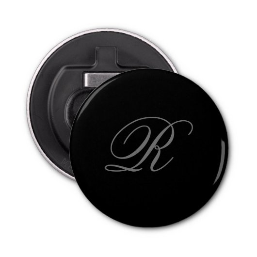 Décapsuleur Gris noir minimaliste Ajouter Monogramme initial (Devant)