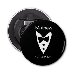 Décapsuleur groomsman ajouter nom année noir arc chemise crava