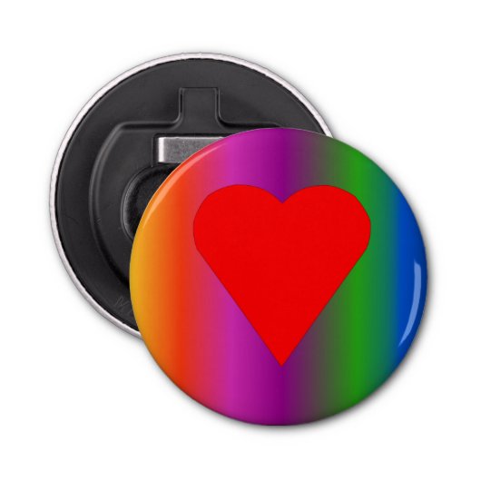 Décapsuleur Gros aimant de coeur rouge (Devant)